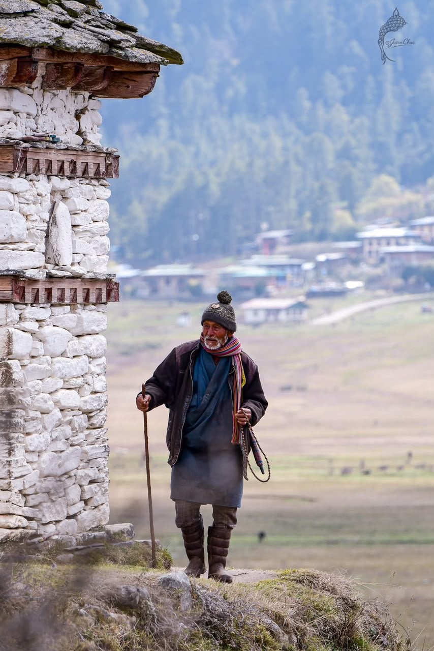 Bhutanese Elder with Prayer Beads
